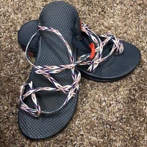Navy Chaco slide on sandals